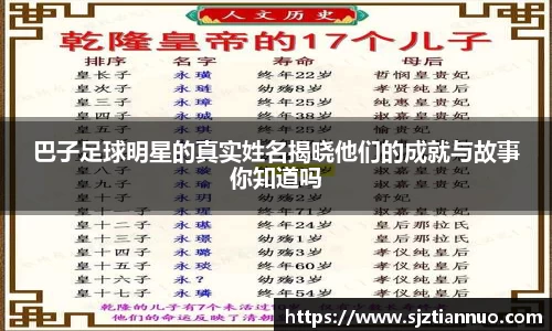 巴子足球明星的真实姓名揭晓他们的成就与故事你知道吗